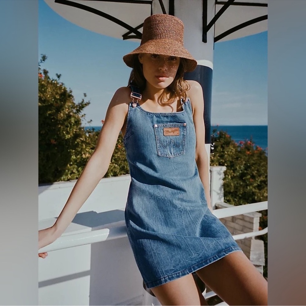🤍 Wrangler + STAUD Overall Mini Denim Dress